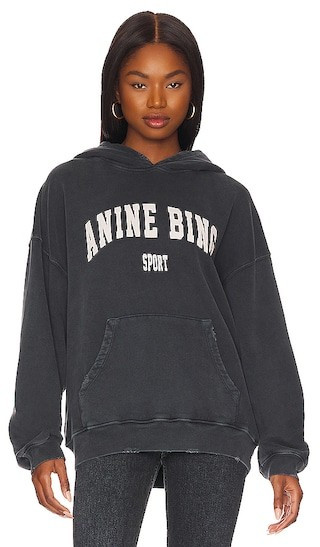 ANINE BING Sport Harvey Sweatshirt in Black. - size M | Revolve Clothing (Global)