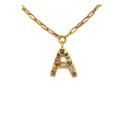 Sequin Emilie Crystal Initial Pendant Necklace in Gold - I at Nordstrom | Nordstrom