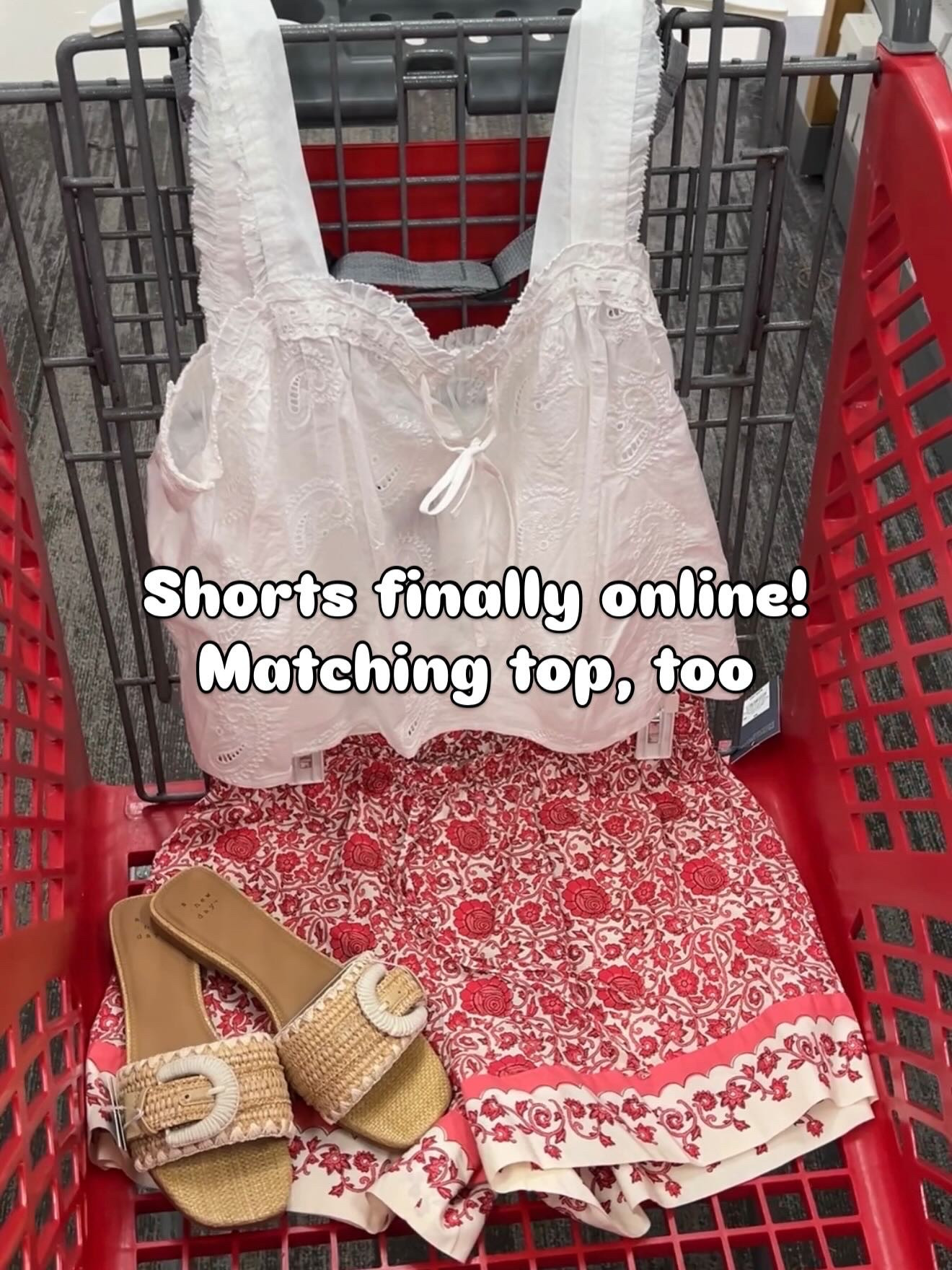 Target summer outfit idea with this cotton top and print shorts. #targetstyle