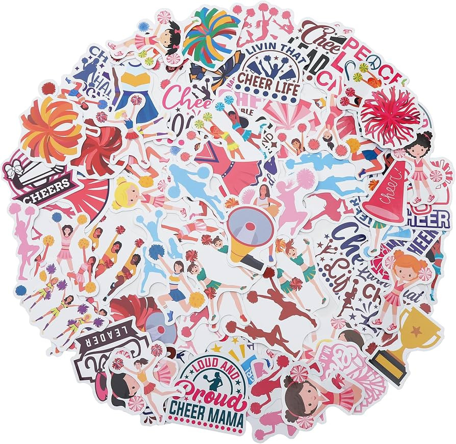 100 Pack Cheerleading Stickers, Cheerleading Cheerleader Party Favors, Birthday Decorations | Amazon (US)