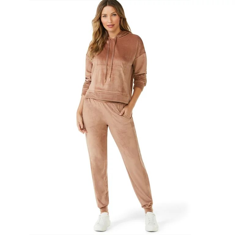 Sofia Intimates by Sofia Vergara Women's and Women's Plus Size Cropped Hoodie and Jogger Pants Se... | Walmart (US)