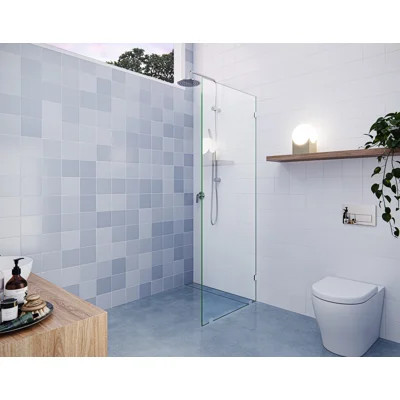 Vela 27 in. x 78 in. Fully Frameless Single Fixed Shower Panel | Wayfair North America