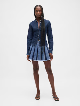 Pleated Denim Mini Skirt | Gap (US)