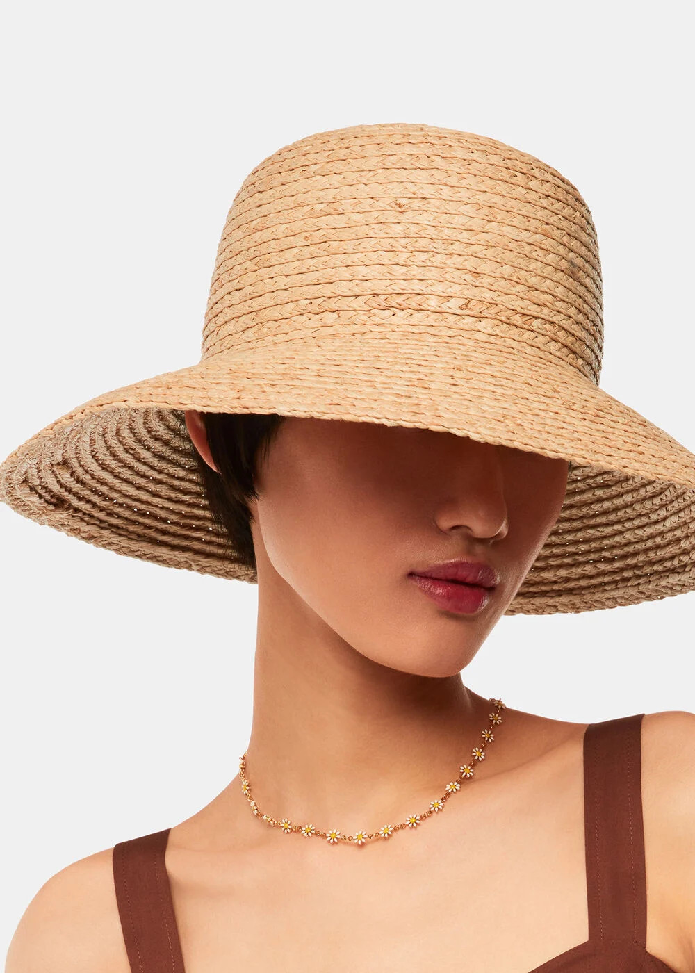 Neutral Wide Brim Straw Hat | WHISTLES | Whistles UK | | Whistles