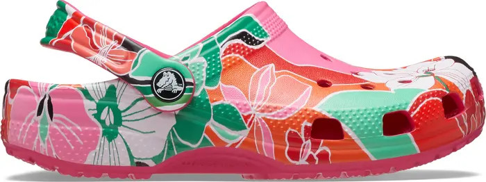 Kids' Woodcut Floral Print Clog | Nordstrom