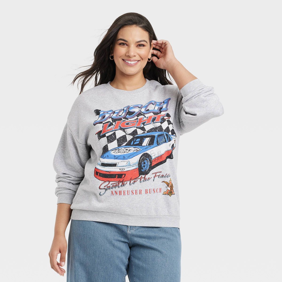Women's Busch Light Americana Graphic Sweatshirt - Heather Gray | Target