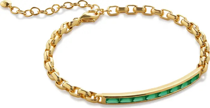 Monica Vinader Mini Baguette Green Onyx Bracelet | Nordstrom | Nordstrom