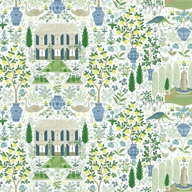 Camont Wallpaper in Blue-Green from the Rifle Paper Co. Collection | Burke Decor