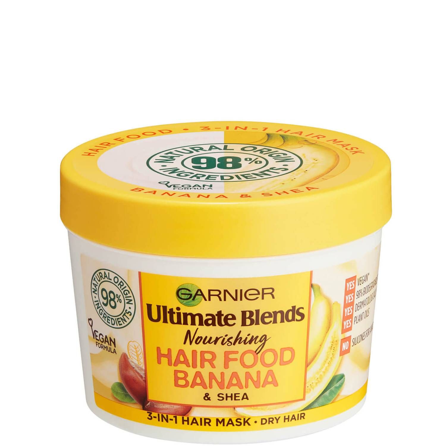 Garnier Ultimate Blends Hair Food Banana 3-in-1 Dry Hair Mask Treatment 390ml | Look Fantastic (UK)