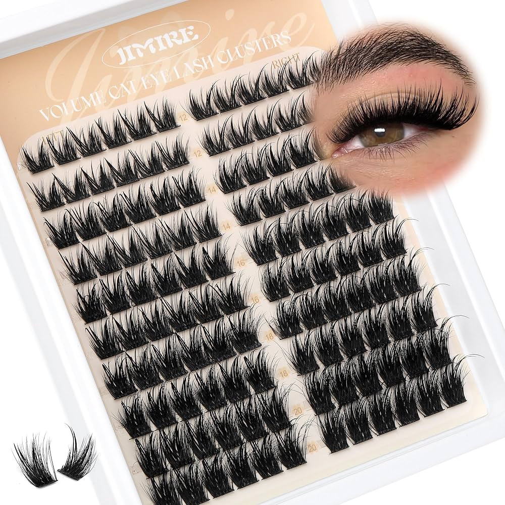 JIMIRE Wispy Lash Clusters Cat Eye Cluster Eyelash Extensions with Spikes 12-20MM Manga Eyelash C... | Amazon (US)