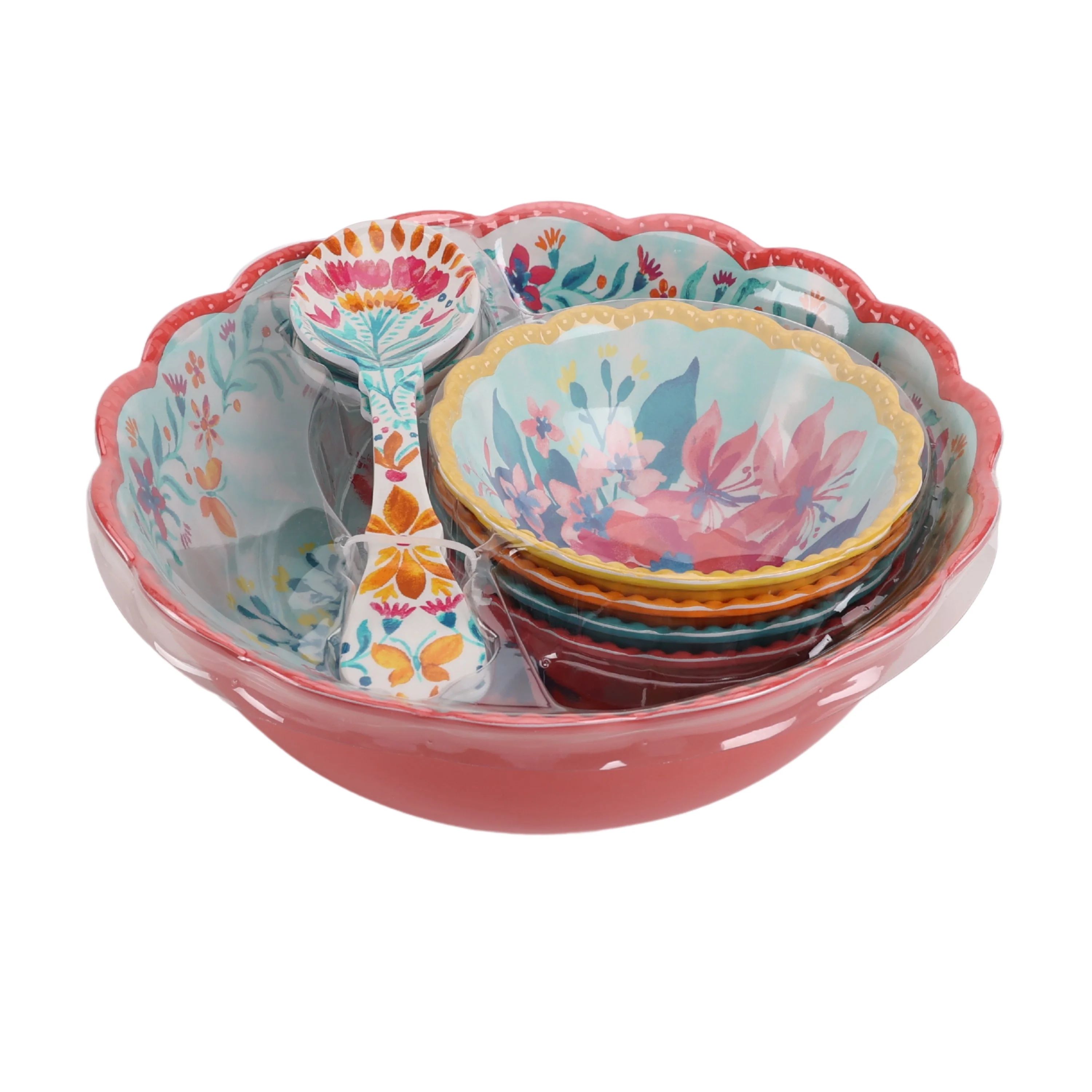 The Pioneer Woman Melamine Folk Geo 7-Piece Salad Bowl Set | Walmart (US)