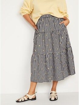 Tiered Gingham Maxi Skirt for Women | Old Navy (US)
