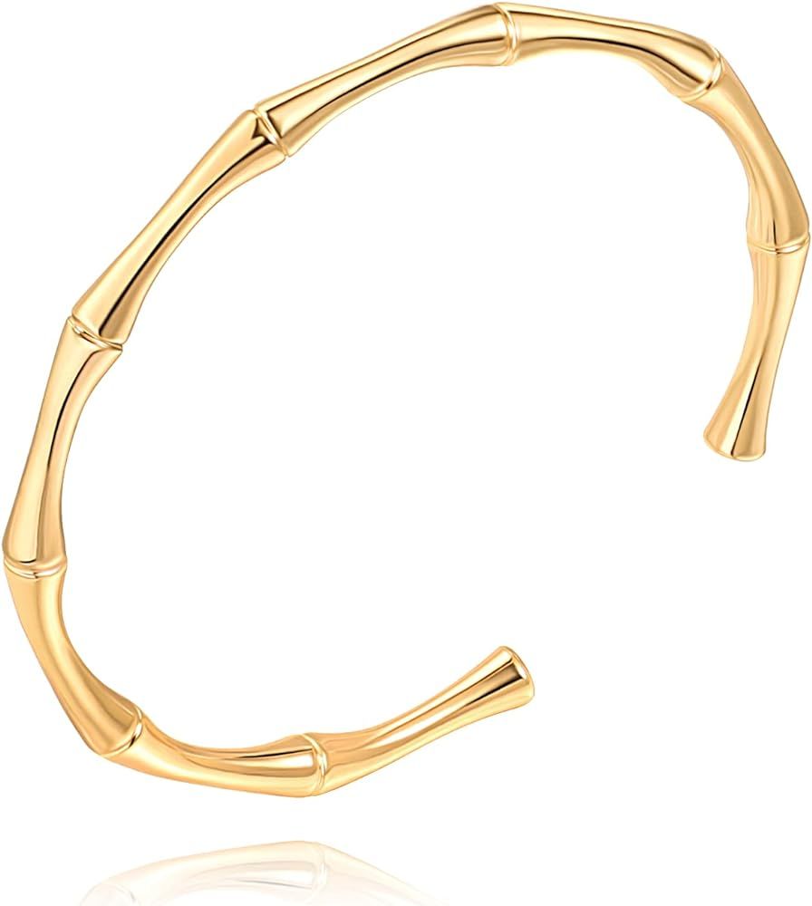 18K Gold Plated Link Chain Bracelets Dainty Bead Ball Chain Boho Cuff Bangle Bracelets for Women ... | Amazon (US)