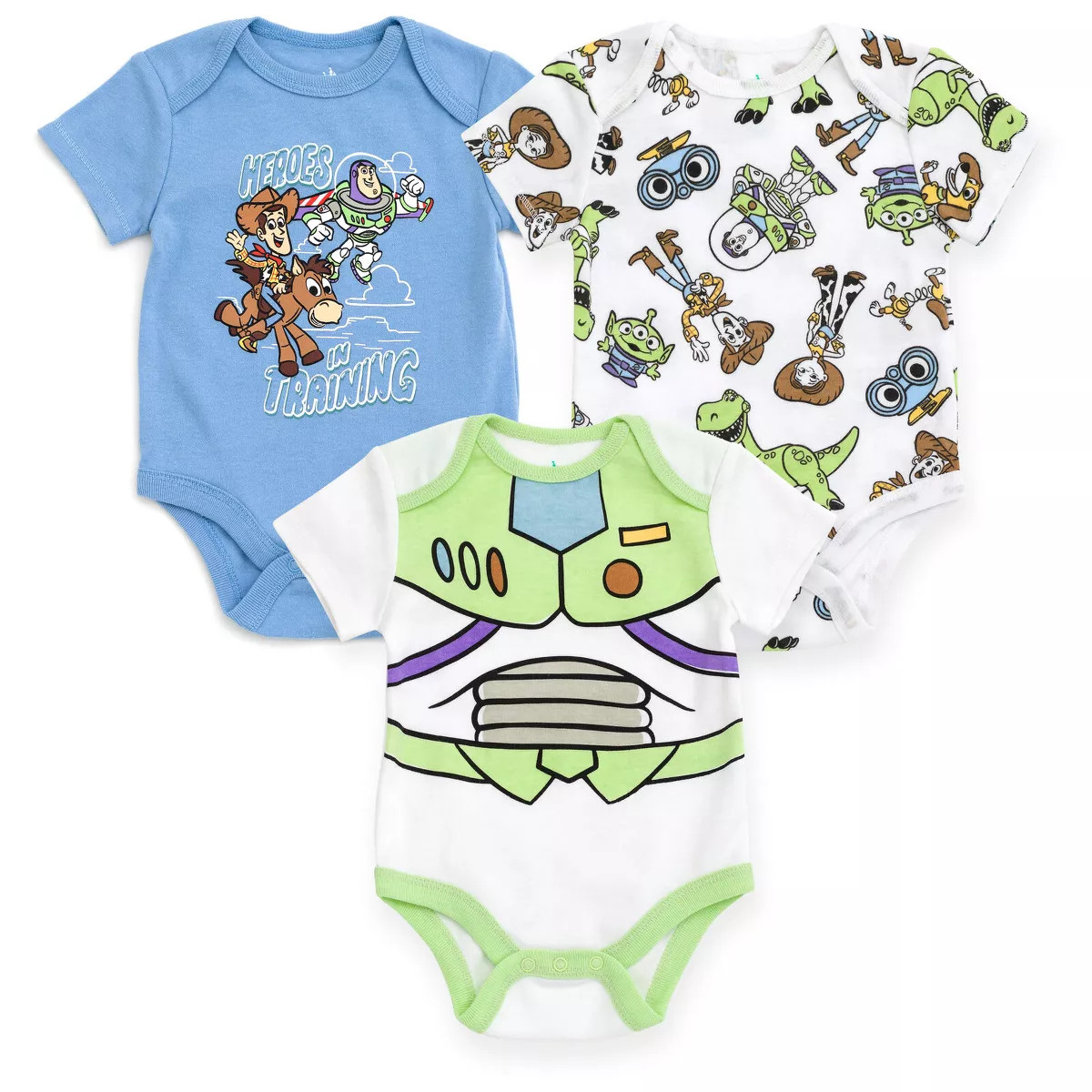 Disney Toy Story Infant Baby Boys 3 Pack Cosplay Bodysuits White / Blue 18 Months | Target