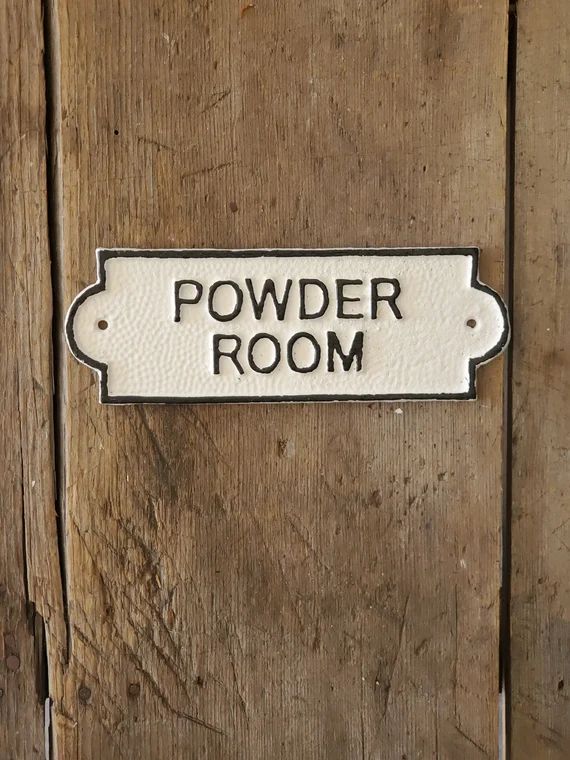 Powder Room Sign Iron Bathroom Sign Retro Home Decor | Etsy | Etsy (US)