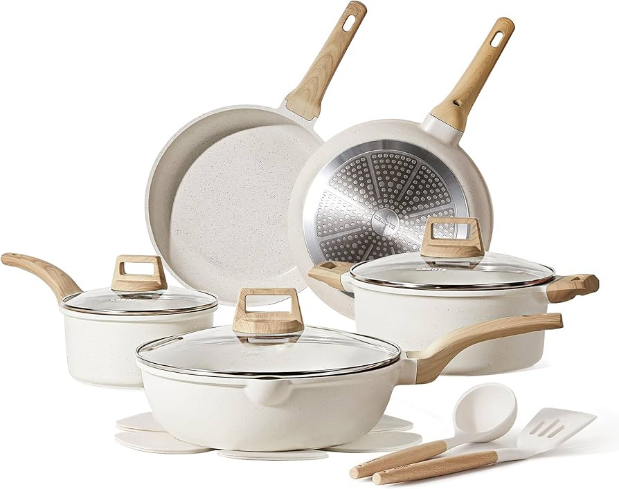 CAROTE 14 Pcs Pots and Pans Set Nonstick,Cookware Set Kitchen Cooking Set with Utensil and Pan Pr... | Amazon (US)