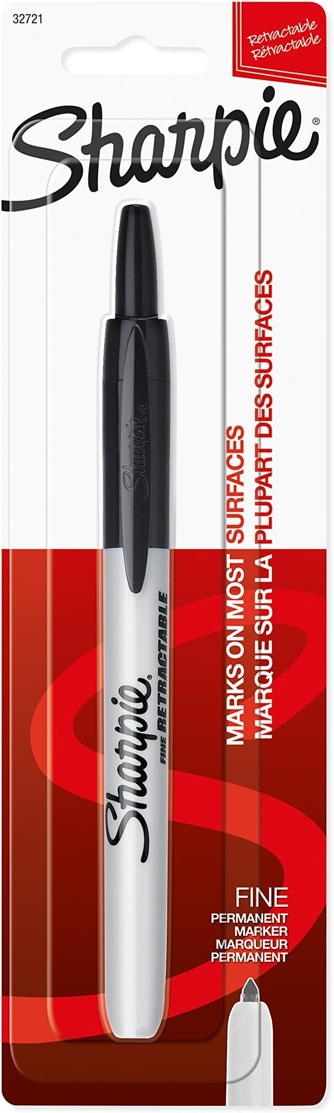 SHARPIE Retractable Permanent Marker, Fine Point, Black, 1 Count | Amazon (US)
