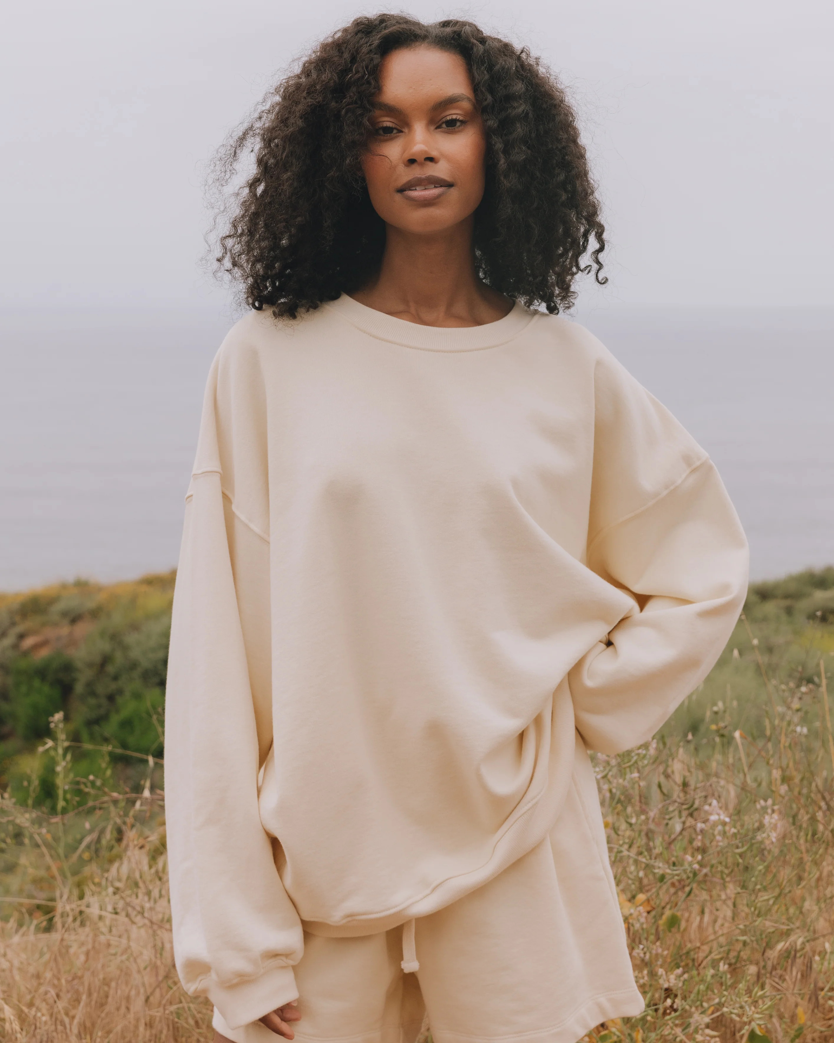 Unisex Oversized Crew - Sand | Daily Drills