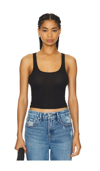 Crop Cut Tank in Black001 | Revolve Clothing (Global)