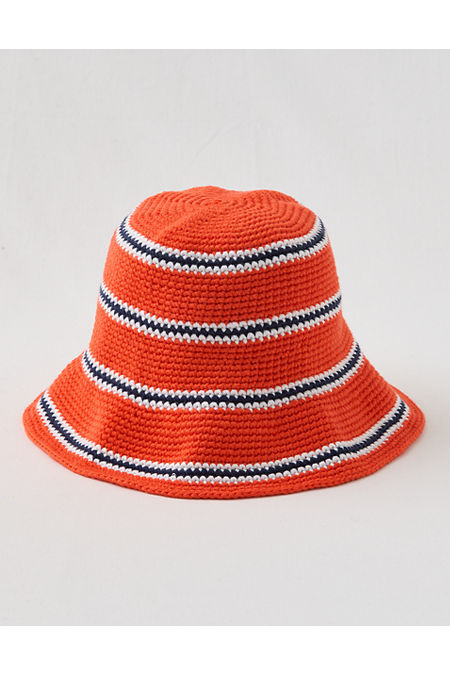 OFFLINE By Aerie Crochet Bucket Hat Women's Orange Flare One Size | Aerie