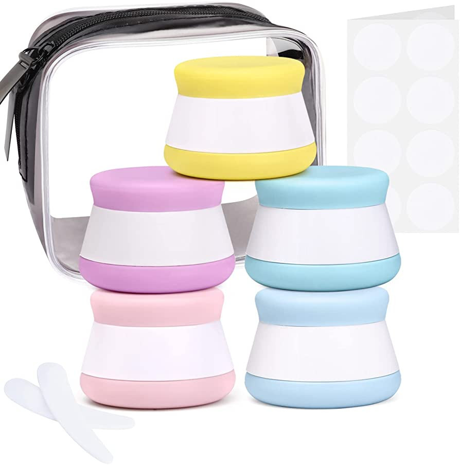 Silicone Cosmetic Containers, INSFIT 20 Gram Empty Sample Jars Travel Size Containers Makeup Samp... | Amazon (US)