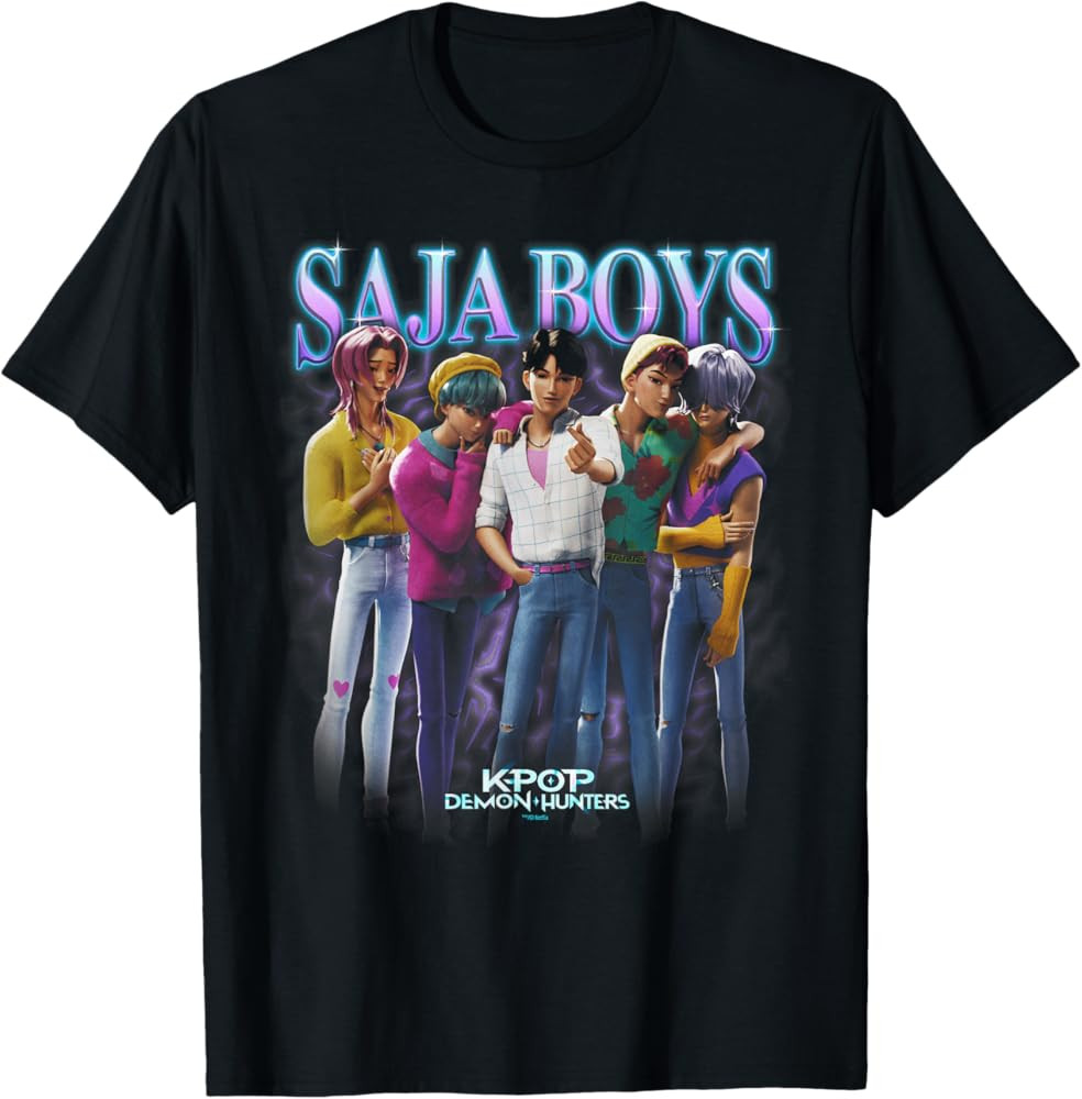 KPop Demon Hunters Saja Boys Heartthrob Officially Licensed T-Shirt | Amazon (US)