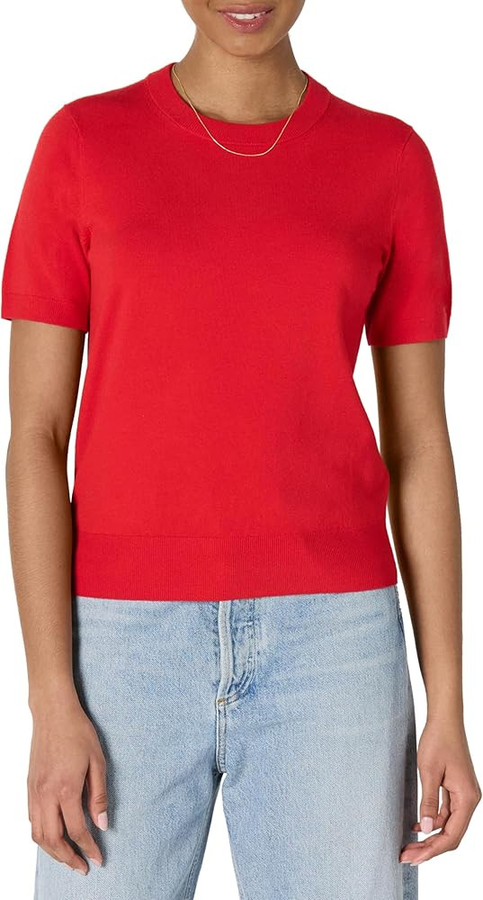 Amazon Essentials Women's Regular-Fit Short Sleeve Pullover Sweater Top | Amazon (US)