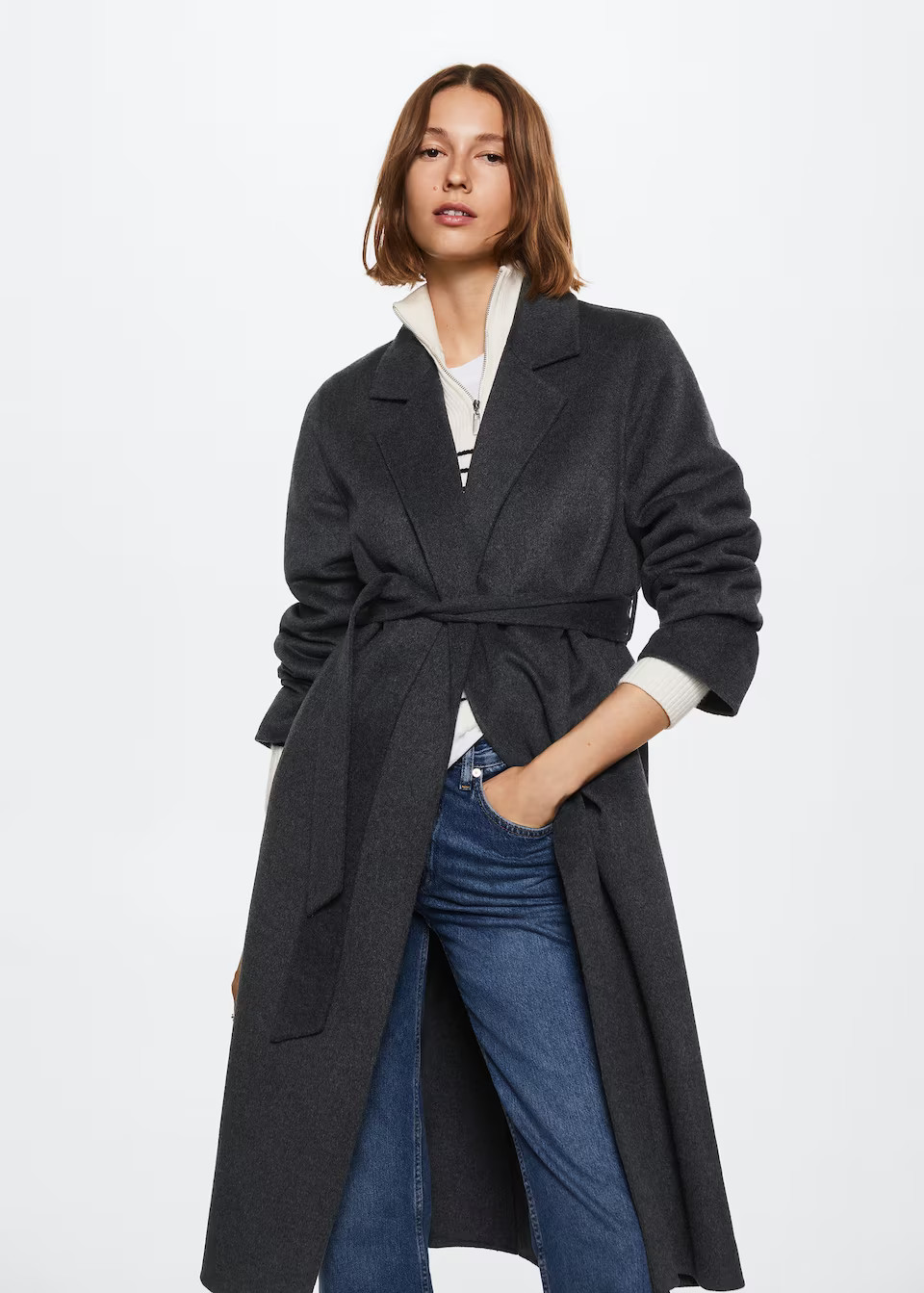 Belt handmade coat -  Women | Mango USA | MANGO (US)