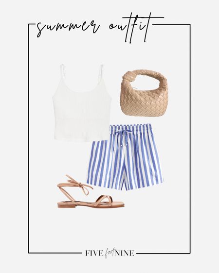 Summer outfit idea, striped cotton shorts, white cropped tank, Amazon quilted bag 

#LTKSeasonal