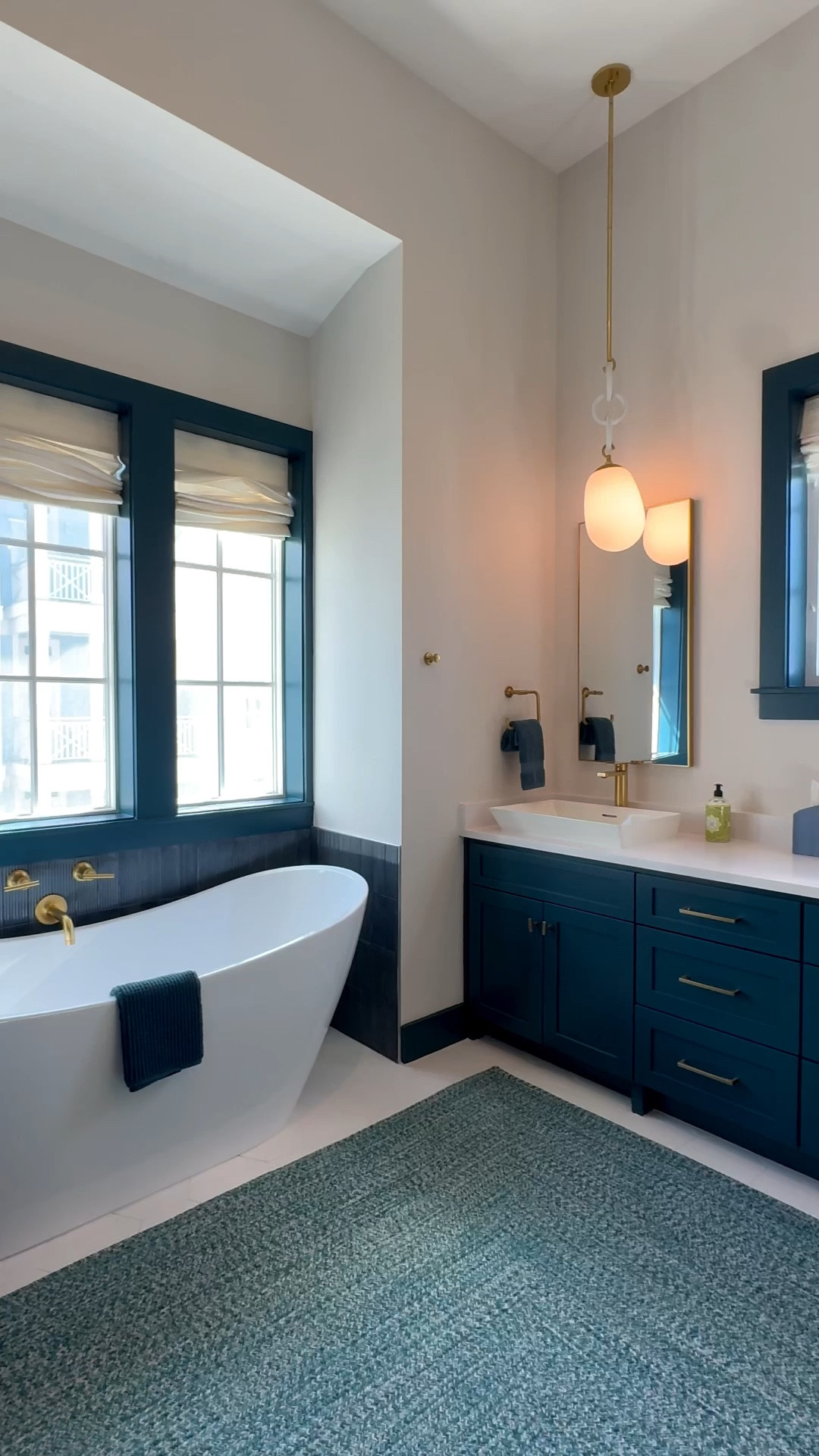 Primary bathroom refresh for a client at a recently completed project. 🌊

We added pops of Seaworthy at 50% by Sherwin Williams and a beautiful Safavieh braided rug, bringing in just the right coastal touch. Paired with ocean views, the whole space turned out so beautiful. 🤍


#LTKselfcare #LTKHome #LTKgrwm