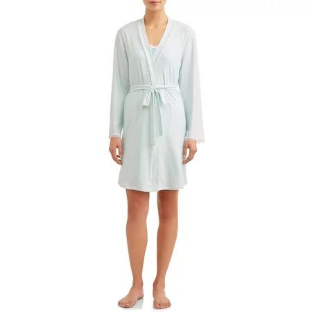 2-Piece Knit Sleep Gown & Robe Set JV Apparel Women's and Women's Plus | Walmart (US)