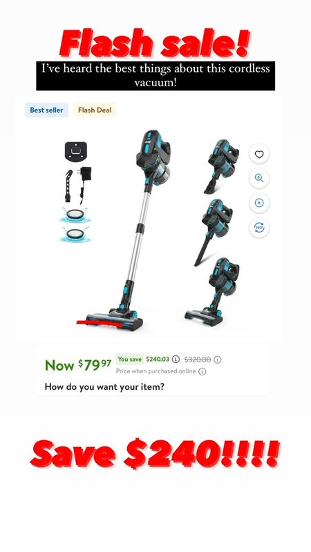 Incredible flash sale deal! Yall are giving the best feedback on this stick vacuum! One of my best sellers over the last two weeks! 

#LTKHome #LTKxWalmart #LTKSaleAlert