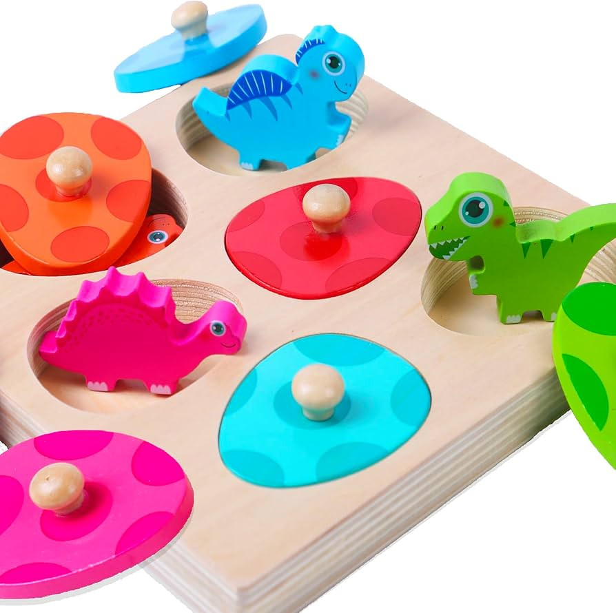 Montessori Mama Montessori Toys for 1-3 Year Old Toddler Puzzle - Dual Layered Wooden Puzzles for... | Amazon (US)