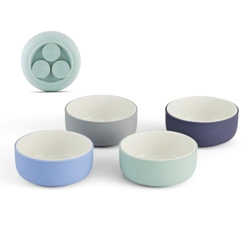 Elk and Friends Kids Porcelain Bowls with Silicone Suction Sleeve | Kids/Toddler/Baby Feeding | Microwave & Dishwasher Safe | Non slip | Cereal/Soup/Snack Dishes & Dinnerware | Amazon (US)