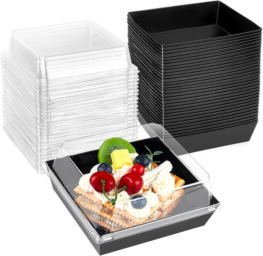 Amazon.com: Kucoele 50 Pack Small Charcuterie Boxes with Clear Lids, To Go Paper Dessert Boxes Ba... | Amazon (US)