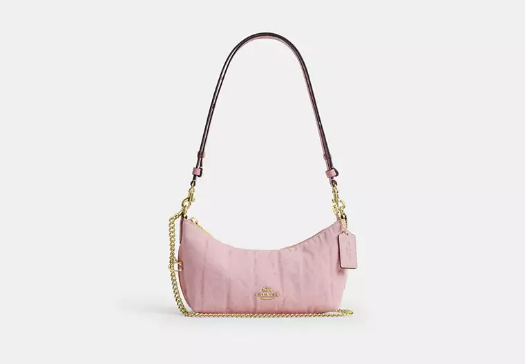 Caitlin Shoulder Bag In Regenerative Cotton With Quilting And Charm | Coach | COACH® | Coach (US)