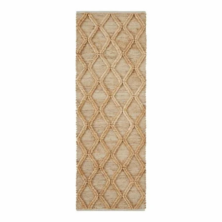 Beautiful Natural Jute Trellis Diamond Indoor Rug Runner by Drew Barrymore, 2.5' x 7' | Walmart (US)