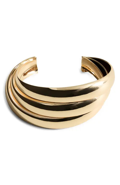 MANGO Stacked Cuff Bracelet in Gold at Nordstrom | Nordstrom