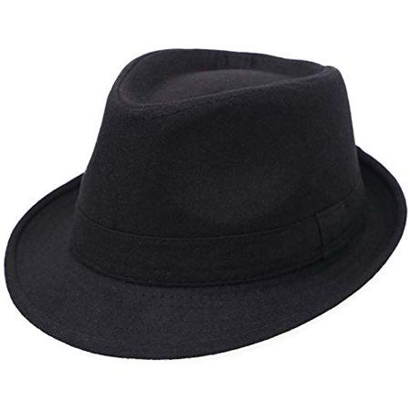 Simplicity Black Fedora Hat for Men Unisex Black Fedora Timelessly Classic Manhattan Fedora Hat for  | Walmart (US)