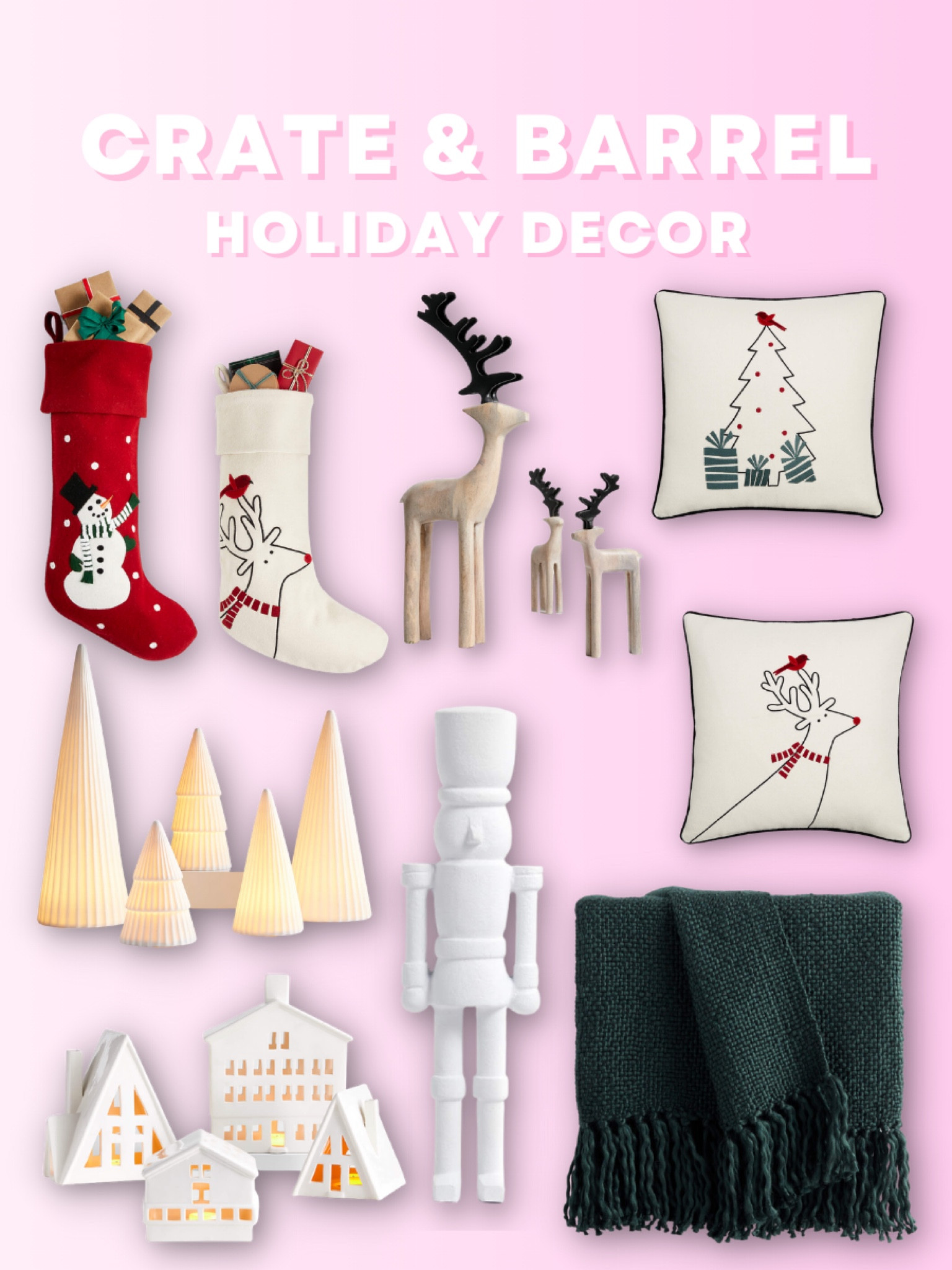 Crate & Barrel has the cutest holiday decor right now! #holidaydecorations #decorting #christmasdecor #stockings #nutcracker #decorpillows 

#LTKSeasonal #LTKhome #LTKHoliday