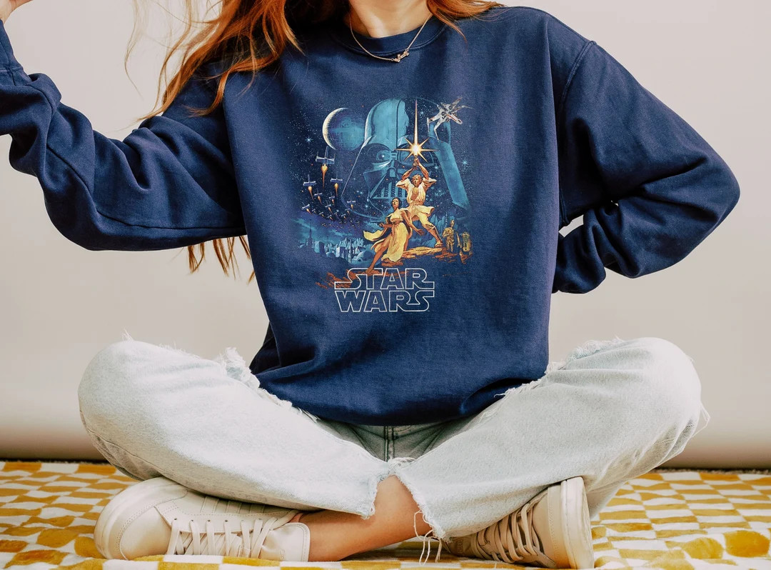 Comfort Colors® Retro Star Wars Sweatshirt, Star Wars Sweatshirt, Star Wars A Hope Faded Sweatsh... | Etsy (US)