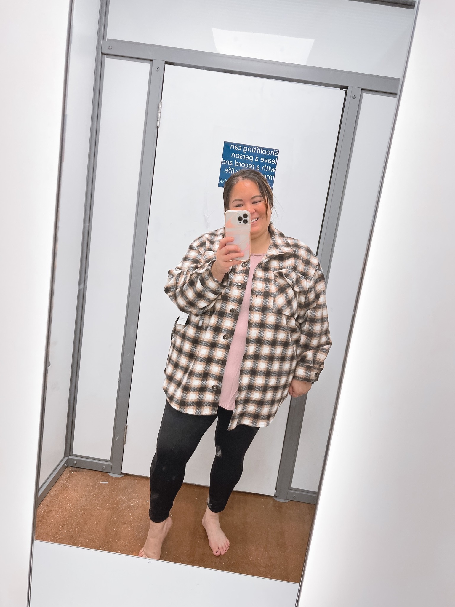 Walmart flannel is thicker than a flannel and lighter than a shacket. It's really Oversize. Don't size up 

#LTKSeasonal #LTKstyletip #LTKunder50