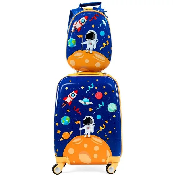 Costway 2PC Kids Luggage Set 18'' Rolling Suitcase &  12'' Backpack Travel ABS Spaceman | Walmart (US)