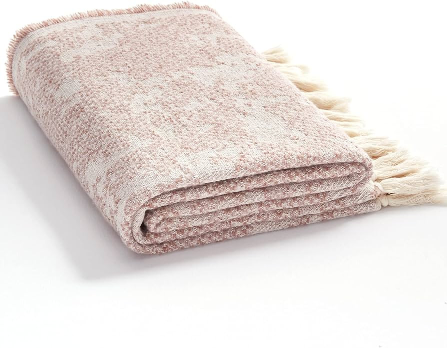 SE SOFTEXLY Throw Blanket, Machine Washable Fringes Wool Blanket, Cozy Soft Throw Blanket for Cou... | Amazon (US)