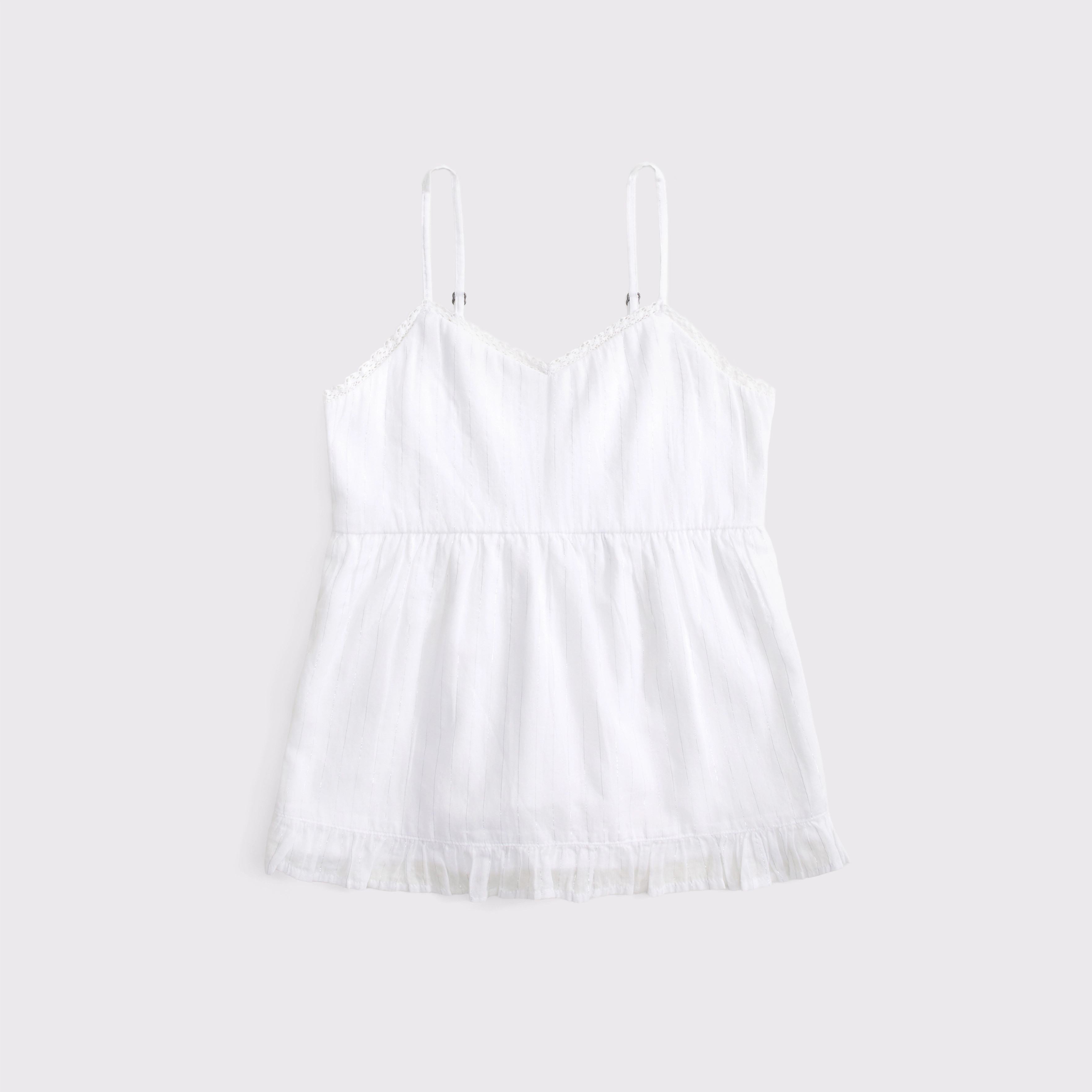 lace-trim babydoll tank | Abercrombie & Fitch (US)