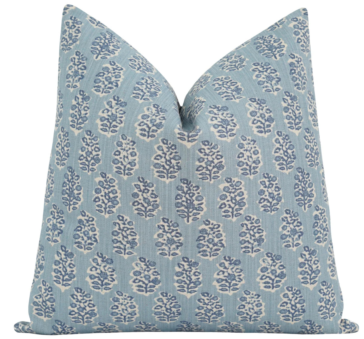 Deason Denim Blue Floral Throw Pillow | Land of Pillows