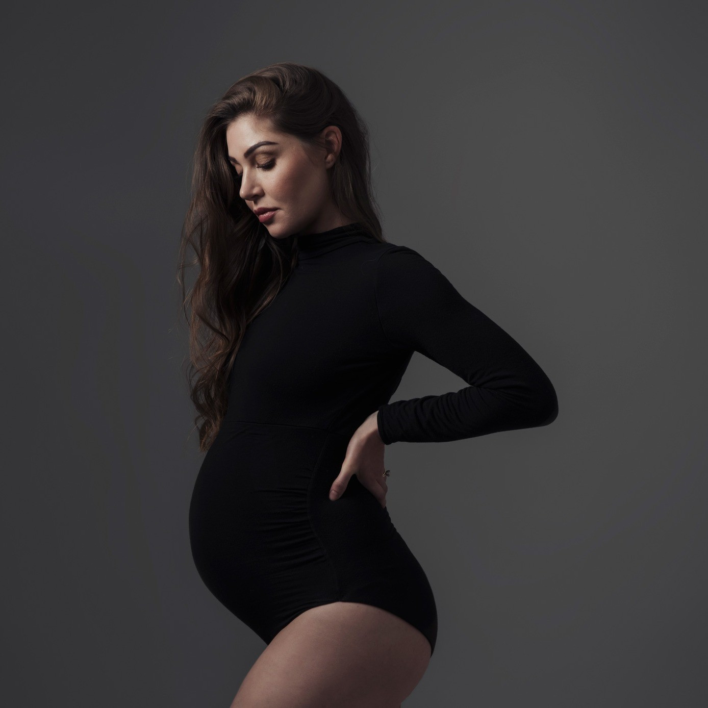 Another classic #maternityshootidea - black bodysuit.  It's simple and has an editorial edge.  #maternityfashion #maternityshoot

#LTKBaby #LTKBump #LTKFindsUnder50