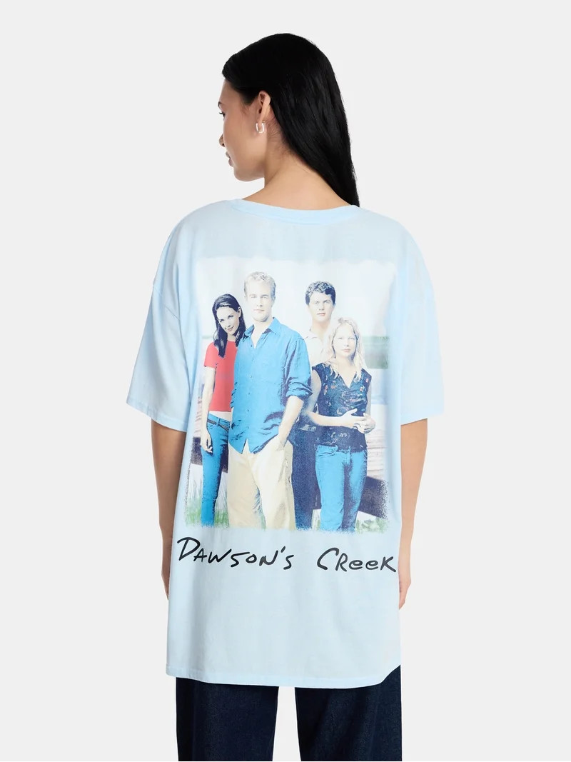 Dawson's Creek Women's Oversized Graphic Tee with Short Sleeves, Sizes XXS-XXL | Walmart (US)