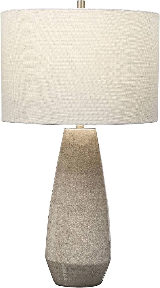 Uttermost Volterra Crackled Taupe-Gray Ceramic Table Lamp | Amazon (US)