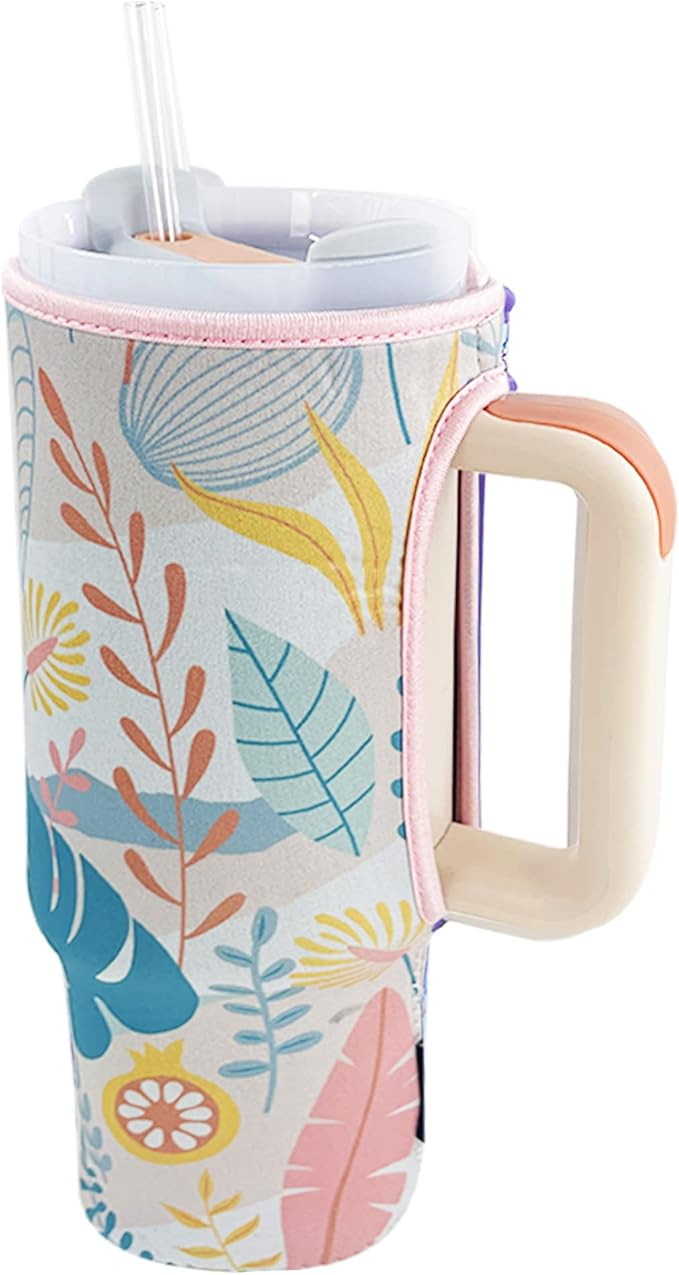 Neoprene Insulator Sleeve for Stanley Quencher Adventure 40oz Tumbler with Handle, Reusable Prote... | Amazon (US)